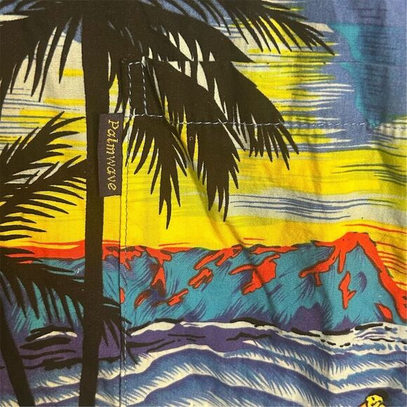 Palmwave Men's Hawaiian Shirt S Tropical Beach Floral Button-Up Casual - Picture 2 of 7